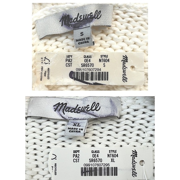 NWT Madewell Ribbed Chunky Turtleneck Sweater in Cabernet Stripe, Sizes S & XL - Picture 12 of 14